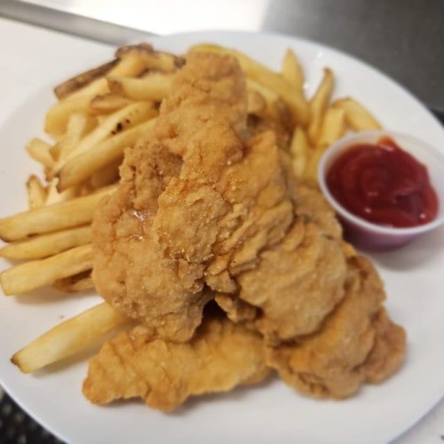 Crispy Chicken Tenders & Fries.